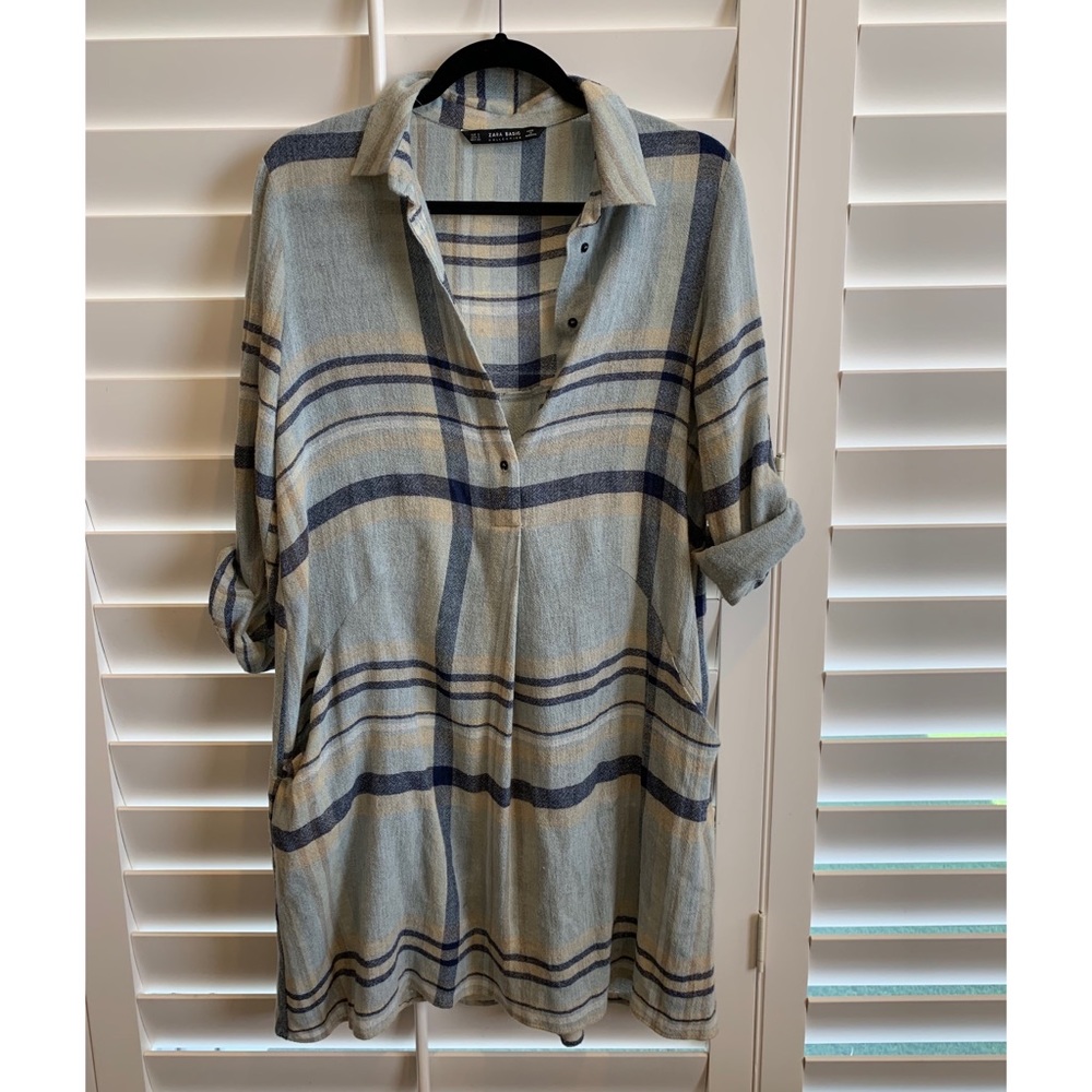 Zara button down shirt dress